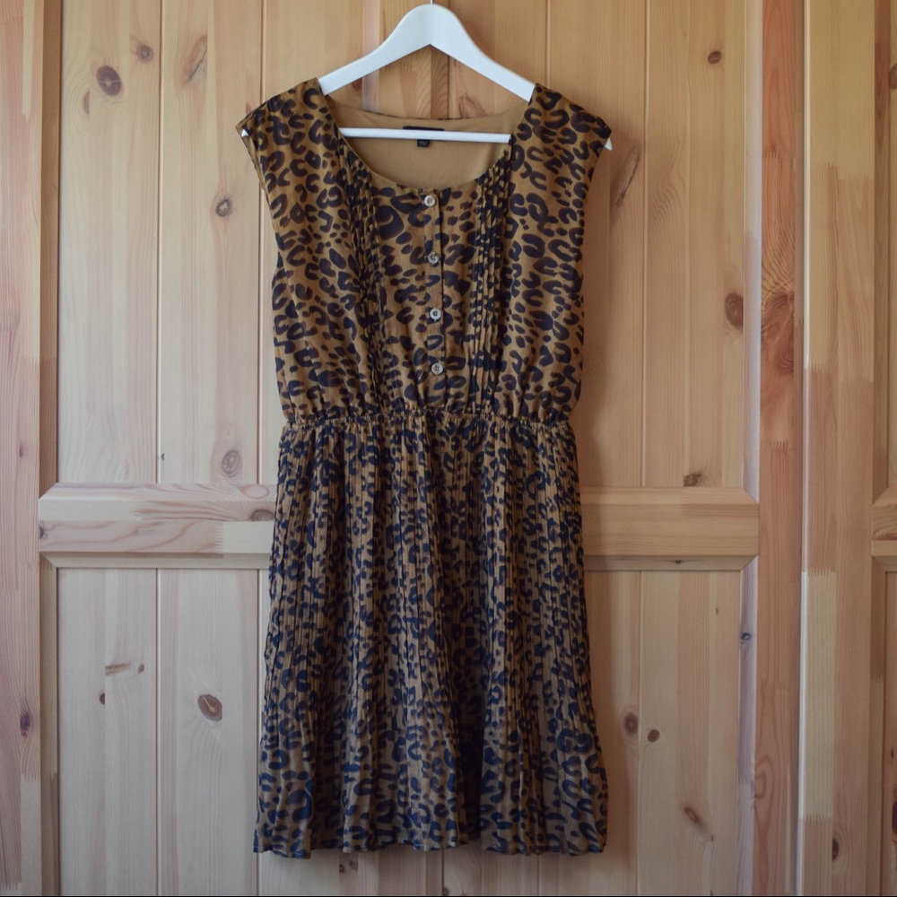 Cheetah print dress with buttons